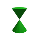 A rotating 3d hourglass.